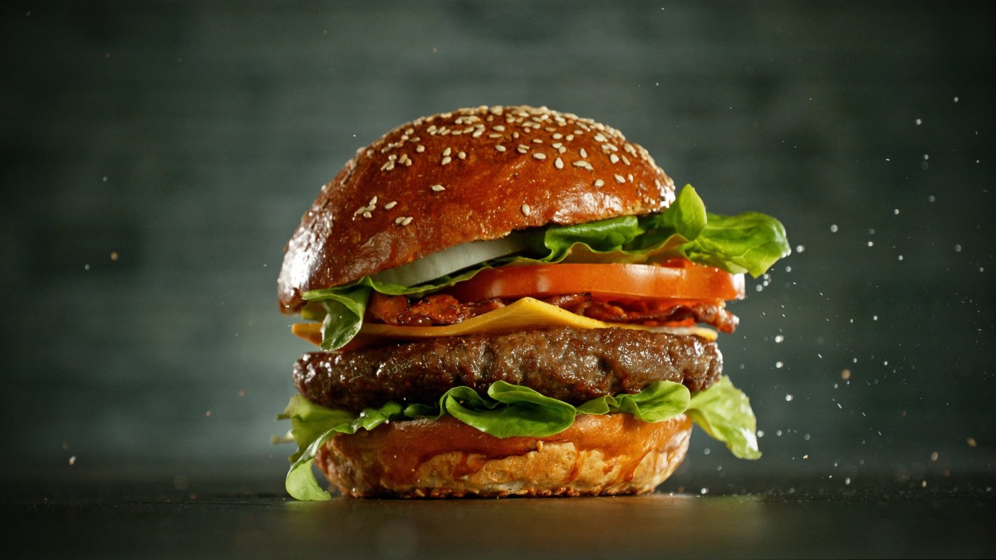 Picture showing burger in a bun